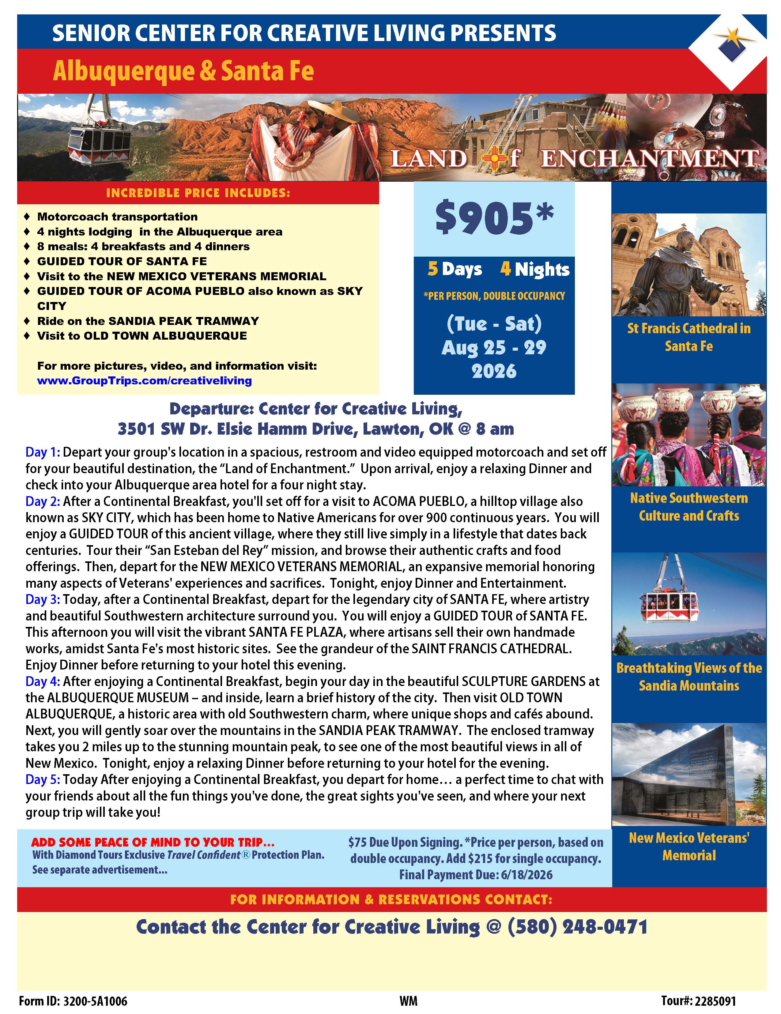 Albuquerque and Santa Fe trip information from CCL
