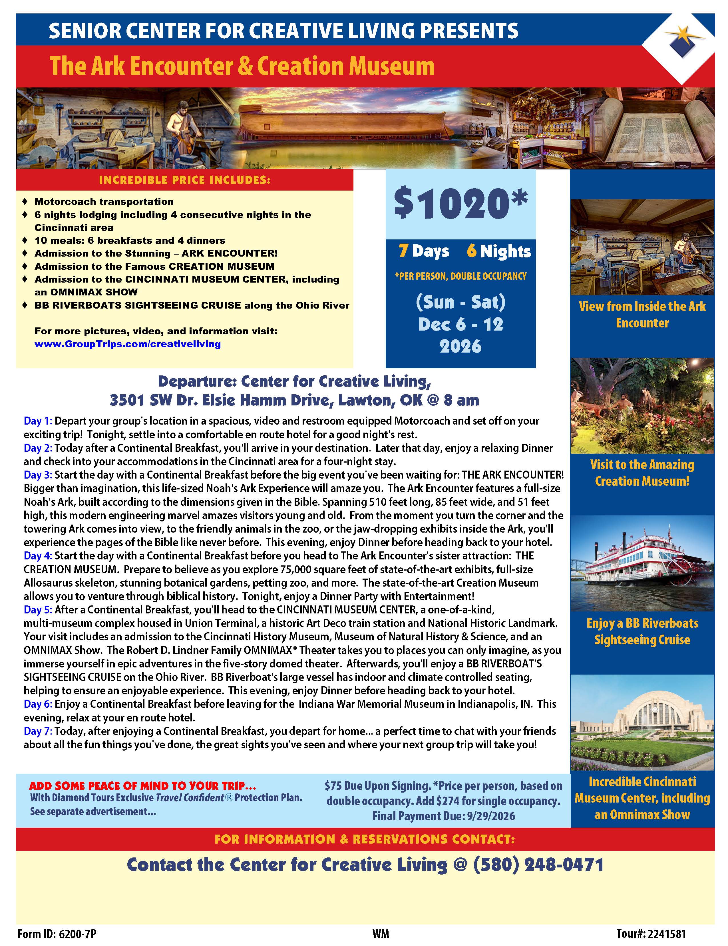 Ark Encounter and Creation Museum trip information from CCL