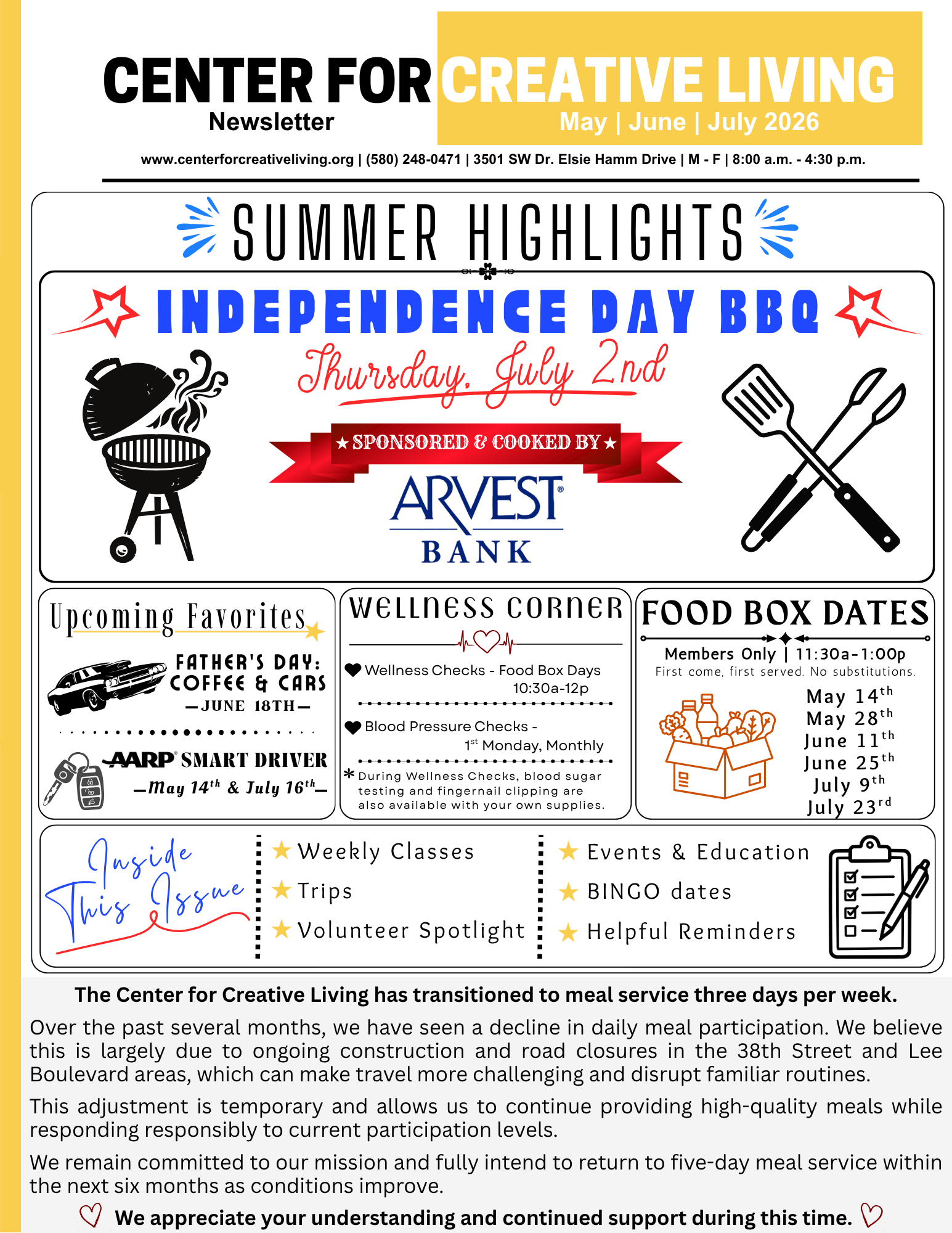 Current CCL newsletter front page