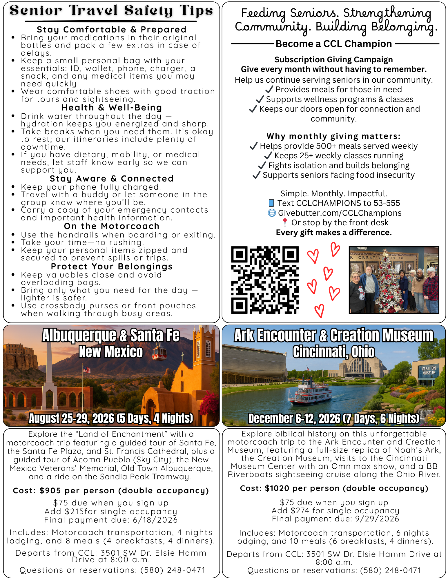 Current CCL newsletter inside page
